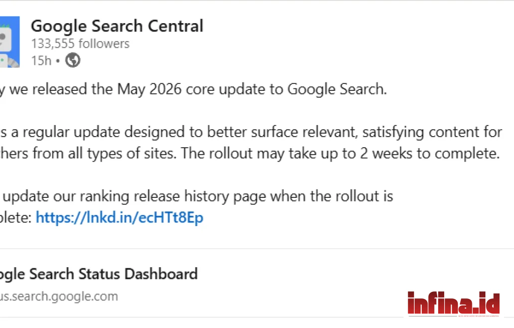 Google Core Update Mei 2026